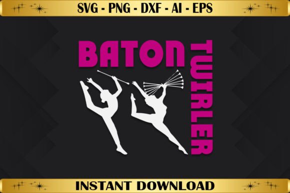 Baton Twirler Funny Twirling Design Graphics for Crafts