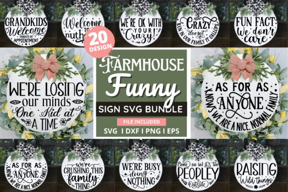 Farmhouse Funny Round Sign Graphics for Crafts