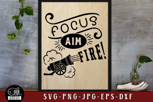 Focus Aim Fire Graphic for Crafts and Marketing