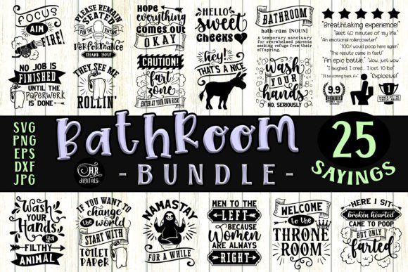 Fun Bathroom Signs for Embroidery