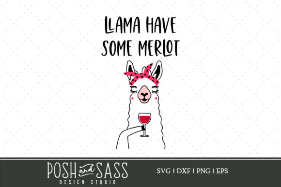 Fun Llama Wine Graphics for Crafts