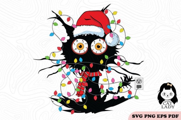 Funny Cat Christmas SVG PNG
