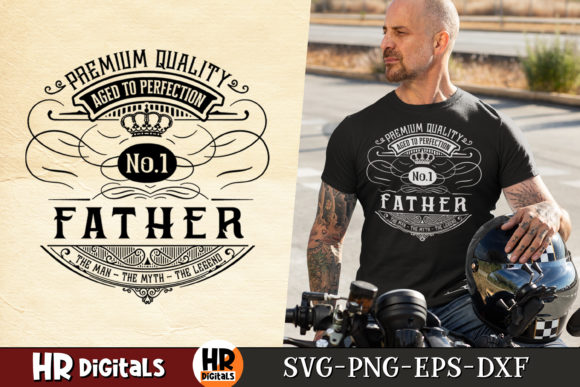Funny Father Vintage Whiskey Label SVG for Crafts and Graphics