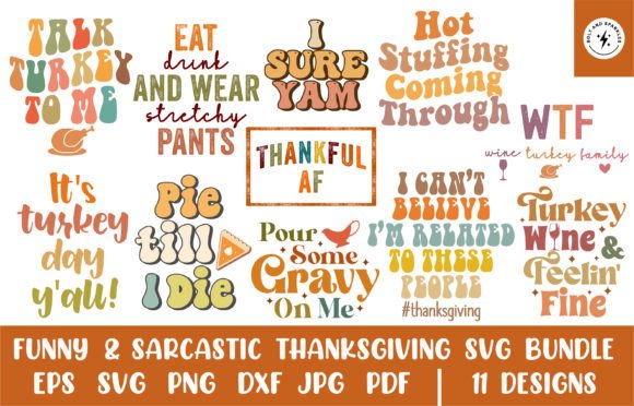 Funny Sarcastic Thanksgiving SVG Bundle