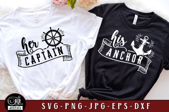 Her Captain His Anchor Graphics for Local Business Branding