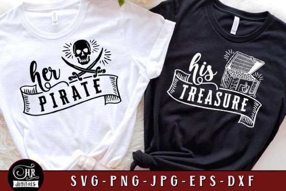 Her Pirate His Treasure Graphics for Crafts