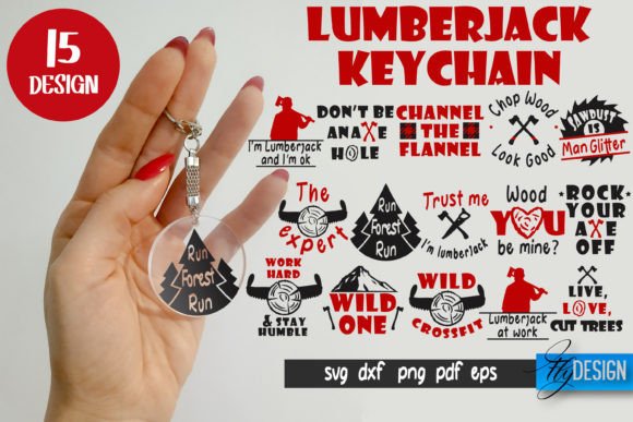 Lumberjack Keychain SVG Bundle Graphics for Crafts