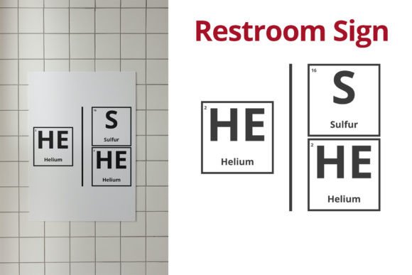 Restroom Sign Graphics for Crafts