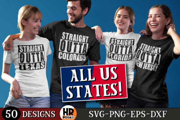 US States Bundle Straight Outta Texas Graphics for Crafts