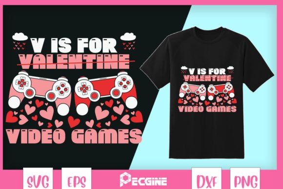 V is for Video Games Funny Valentine Graphics